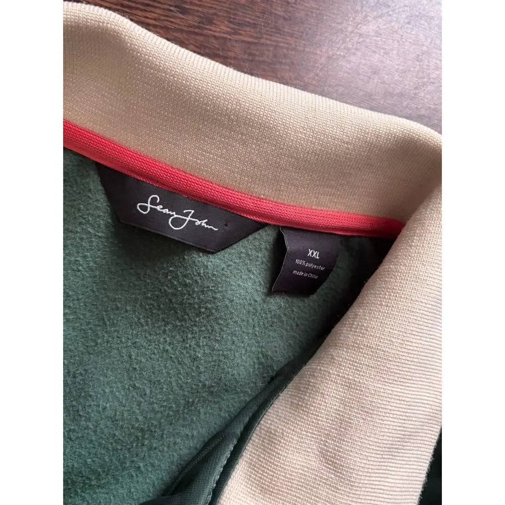 Sean John Olive Green Full Zip Track Jacket Size Men's XL
